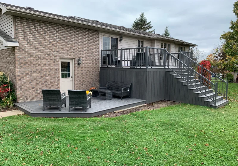Home exterior with deck upgrade