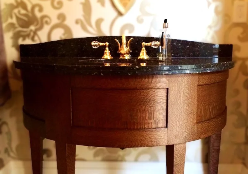 Custom curved vanity by KD Ltd